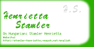 henrietta stamler business card